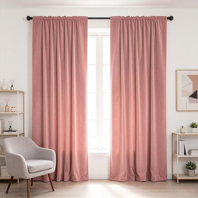 2pcs Solid Velvet Rod Pocket C - Curtain Rods recension och pris