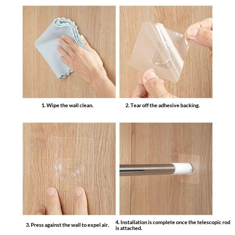 N$ 4 PCS Transparent Adhesive  - Curtain Rods recension och pris