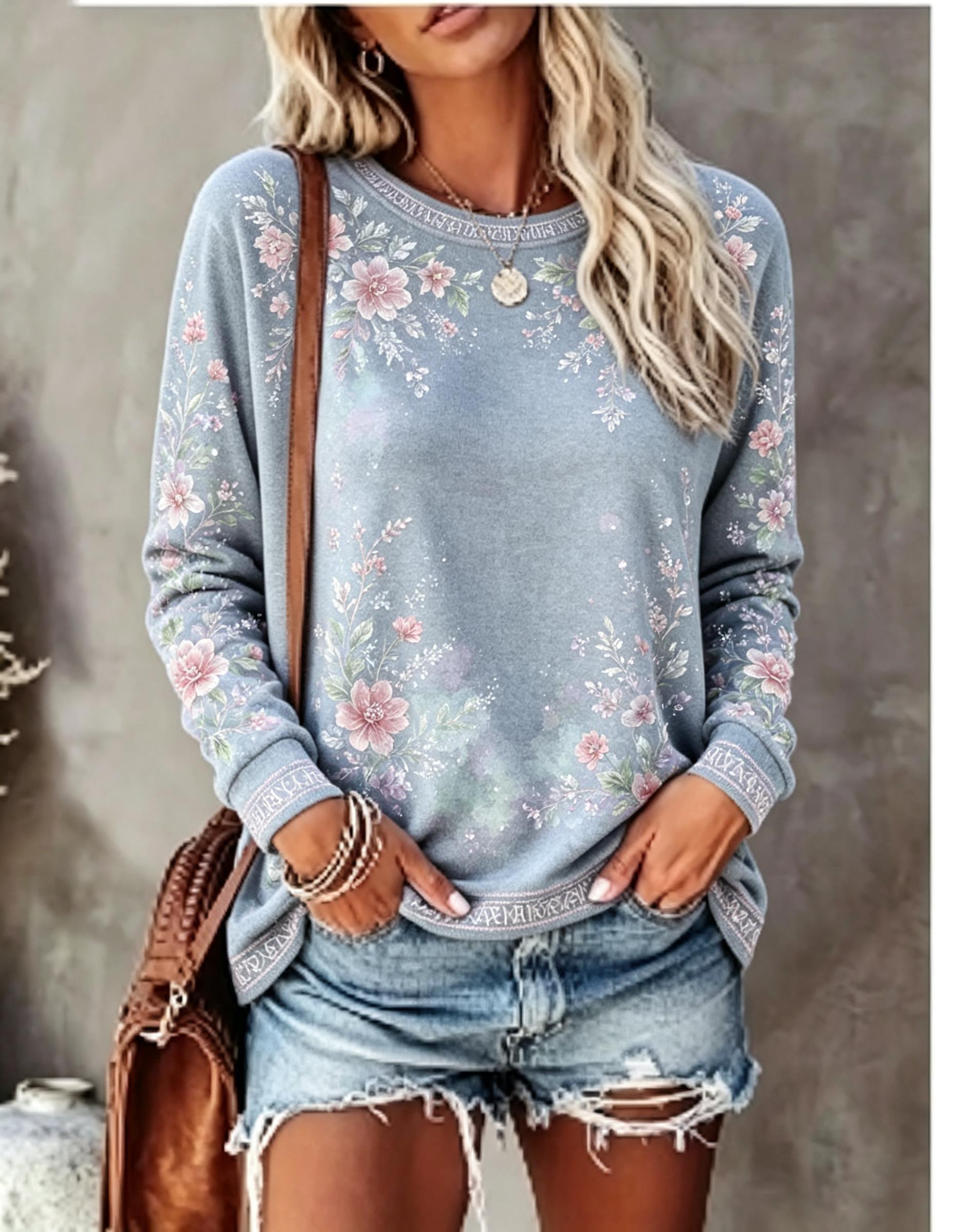 Women Crew Neck Long Sleeve T‑ - Wallpaper recension och pris