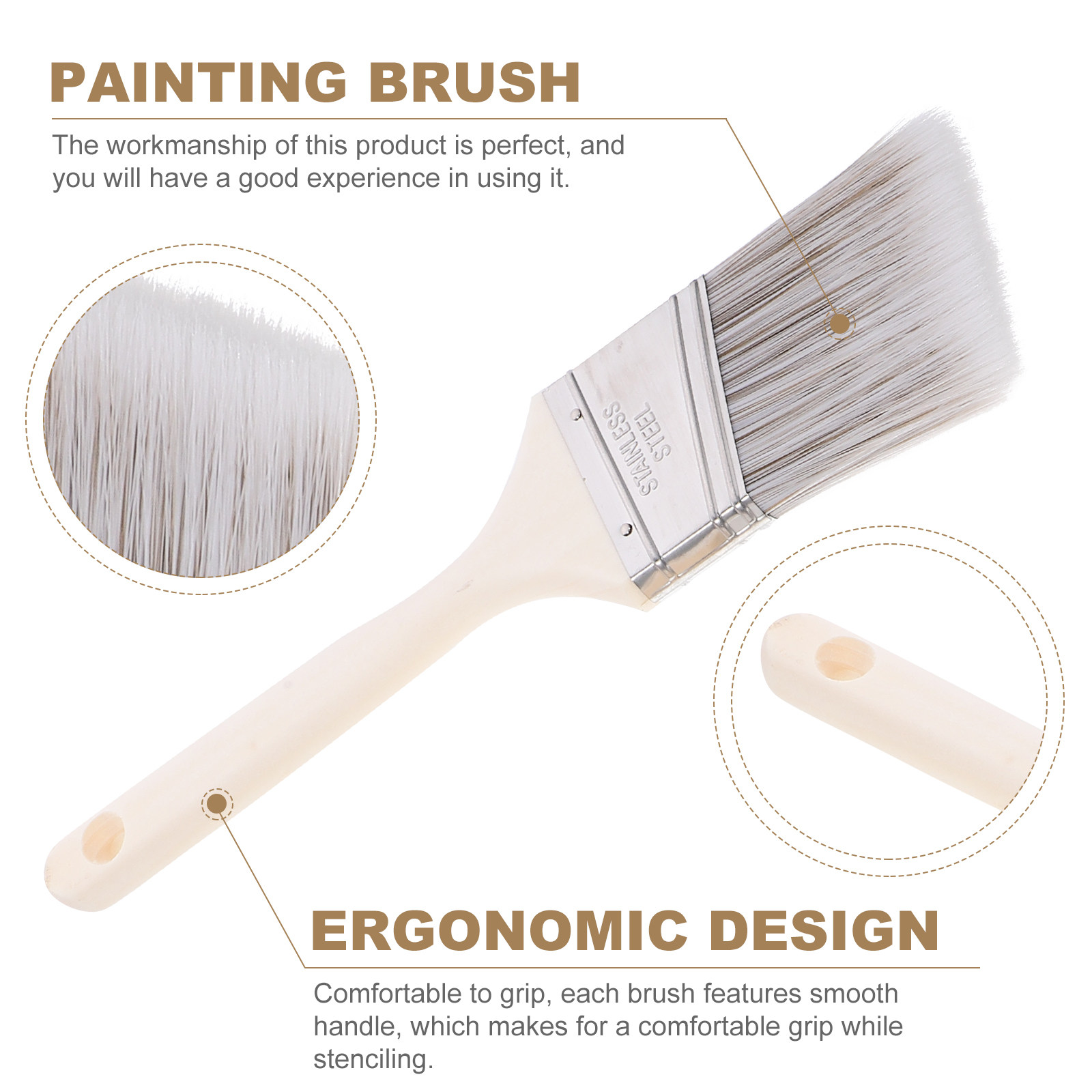 5Pcs Wooden Handle Paint Brush - Home Improvement Fence recension och pris